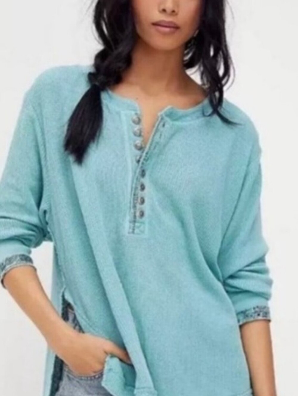 We the Free Fall for you Henley, Medium, Blue